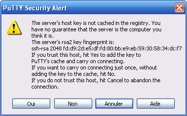 Confirmation lors de la première connexion